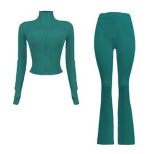 Women's Teal Pants & Jumpsuit Set